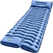Camping Mattress Pad - Inflatable Sleeping Pad - Portable Air Bed Built-in Foot Pump, Lightweight Travel Supplies for Backpacking Hiking Picnic