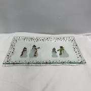 Pampered Chef ~ Snowmen - Dots Divided Platter, Item 3012 ~ NEW