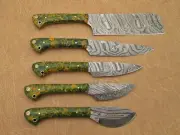 5 piece Camouflage scale Kitchen knife set With Gift box, Chef, cleaver, steak