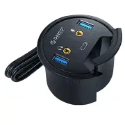 USB 3.0 HUB Desktop Grommet Type C Audio Splitter For SD TF Headphone Mircophone