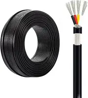 15FT 30~18 AWG Shield Electrical Wire 30/28/26/24/22/20/18 Gauge Wire 4 Conductor Tinned Copper Wire Flexible Extension PVC Multi-core Insulation Cable for Printer-Copier Equipment Etc(20AWG-4C)