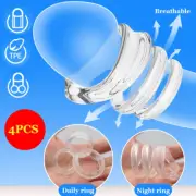 4Pcs Male Penis-Extender Enlarger Sleeve Ring Reusable Delay Ejaculation for Men