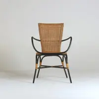 在飛比找momo購物網優惠-【山茶花家具】藤椅-自然色黑色鐵腳 室內椅KC281LN(藤