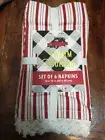 NEW Red and White Check Cloth Dinner Napkins Set of 6 Farmhouse christmas