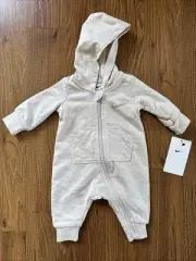 Baby Boy Nike Hooded Jumpsuit Newborn New With Tags Ivory