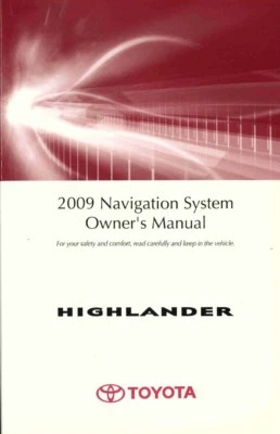 2009 Toyota Highlander Navigation System Owners Manual