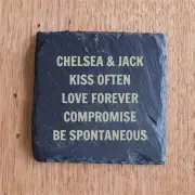 Couples Natural Slate Coasters