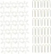 BATHVEVE 100pcs Curved Hair Needles for Cross Stitch Embroidery Long Metal Upholstery Needles Double Pin Design for Craft Projects