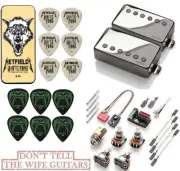 EMG JH SET JAMES HETFIELD CHROME STANDARD SPACED SHORT SHORT POTS +30 PICK + TIN