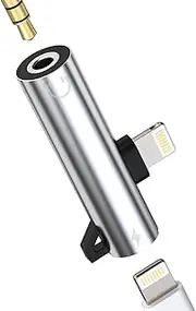 Lightning to 3.5mm Splitter Dongle(2in1)Iphone AUX Adapter for Headphone Jack Adaptador Para Charger Cord Power Apple MFI Certified for 14 13 12 11 Pro Max Mini 7 8Plus ipad Audio Music Earphone Cable