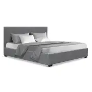 Bed Frame Double Size Gas Lift Grey NINO