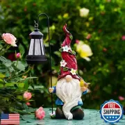 Pohabery Garden Gnomes Outdoor Statue with Solar Lights,Solar Gnomes Decorati
