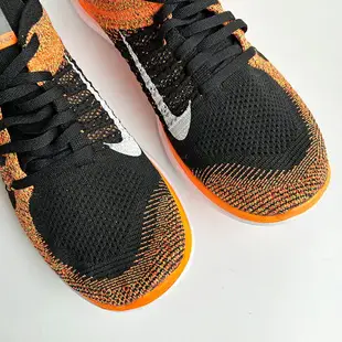 美國百分百【Nike】Free 4.0 Flyknit 耐吉 鞋子 慢跑鞋 運動鞋 球鞋 編織 螢光橘黑 男 G030