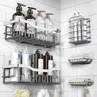 Adhesive Shower Caddy, 5 Pack Rustproof Stainless Steel Bath Organizers with Lar