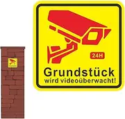 Camera Observation Sign,Adhesive 24-Hour Security Warning Signs | Adhesive 24hr Security Warning Waterproof Uv Protected Sign for, Parking Lots, Shops