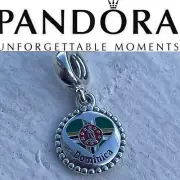 Pandora Authentic Dominica Exclusive Flag Heart Dangle Charm