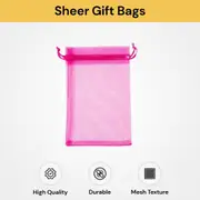 100PCs Sheer Drawstring Gift Bags