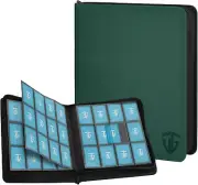 Dark Green 12 Pockets Trading Card Zipper Binder for 720 Cards| Secure Side Load