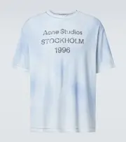 [Acne Studios] Acne Studios Logo cotton and hemp jersey T-shirt AU 84 blue