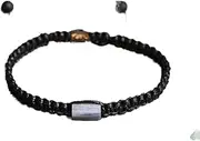 [AELOUS] Fashion Braided Bracelets - Handmade Woven Bracelet Vintage 6Mm Stone Aquamarine Crystal Charm Braided Bracelets Adjustable Black Rope Lucky Amulet Bangle Jewelry Clothing Acce