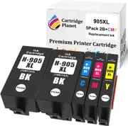5 Pack (2BK,1C,1M,1Y) Compatible Ink for HP 905XL for HP Officejet Pro 6950 6956 6960 6970
