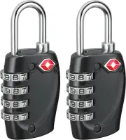 TSA Approved Luggage Locks, 4 Digit Combination Padlock with Alloy Body TSA Loc