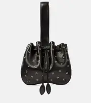 [Alaia] Alaïa Rose Marie Mini embellished leather clutch One Size black