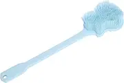Shower Brush, Back Scrubber, Double Sides Exfoliating Soft Silicone Body Rub Shower Brush, Guitar Shaped, Long Handle, for Wet or Dry Brushing, Shower, Body