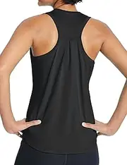 [S・DEER] SDEER Women's Racerback Tank Tops Sleeveless Crewneck Running Workout Shirts Loose Fit Athletic Gym Summer Tops