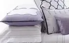 VERA WANG LOTUS Queen FLAT SHEET White / Lavender $150 New