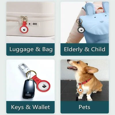 AirTag Key Chain for Apple 2-Pack TPU Imitation Leather Case fo Compatible with