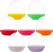 Empty Vending Machine Capsules 1.1" - 6 Colors - red, Yellow, Green, Orange, Purple, Pink Clear Frosty Bottoms / Lids: Pink, Orange, Yellow, Green, Blue, Red, White, Purple