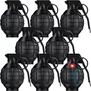 Sratte 8 Pcs Plastic Toy Hand Grenades Fake Grenade with Realistic Black
