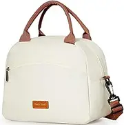 Lunch Bag Women Insulated Lunch Bag for Men Waterproof Lunch Cooler Bag Insulated Lunch Box for Women Portable Reusable Bag for Lunch,with Adjustable Straps Can Be Used for Work,Picnic (White)