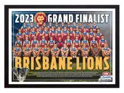 Framed 2023 Brisbane Lions AFL Grand Final Poster - 62cm x 44.5cm x 3cm