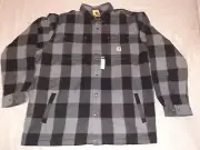 NU Carhartt Men 3XL Relax Fit Heavyweight Flannel Sherpa-Lined Shirt Jacket