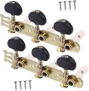 GREENADSCAPE Triptych-shaped Guitar Tuner Folk Tuner Guitar Pegs Unique Design Black 2pcs/kit