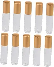 DONFAMDS 10pcs Glass Roller Bottles Refillable Essential Oil Perfume Containers Travel Makeup Sub Bottles Smooth Rolling Ball for Easy Application Random Style