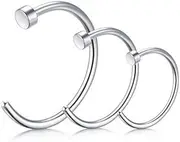 [Poetic Dove] 3pcs 6mm 8mm 10mm Silver Surgical Steel Lip Ear Nose Ring Hoop Earrings Body Piercing Jewellery