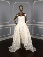 FRANCESCA MIRANDA Bridal Wedding Dress Gown Jackie 2 pc Strapless Sheath Train 8