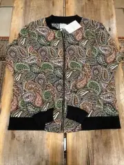 Modcloth Compania Fantastica Paisley Tapestry Bomber Jacket Size XS
