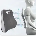 Seat Cushion Memory Foam Chair Pad for Back Tailbone Pain Relief Gray Car Work