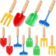 12 Pcs Kids Gardening Tools Metal Beach Sandbox Digging Toys Including Shovel