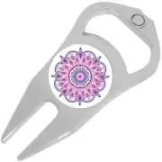 Mandala Print Golf Ball Marker Divot Repair Tool Bottle Opener