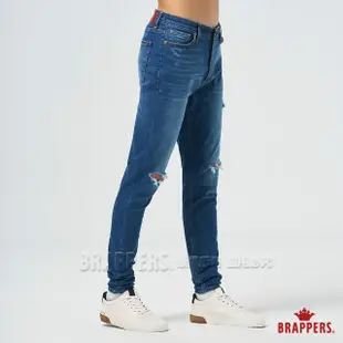 【BRAPPERS】男款 中腰超彈窄管褲(深藍)