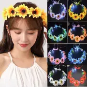 Party Decoration Light Up Headband Halloween Crown Flower Glowing LED Wreath