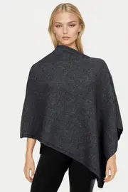 Pewter McDonald Possum Merino Plain Poncho