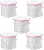 5 Pcs Laundry Mesh Bags with Zipper, 17 * 15cm Bra Washing Bag, Lingerie bag for Washing Machine, Permeability Lingerie Laundry Bag, Prevent Clothing Deformation, Underwear Bags for Women Laundry (5)