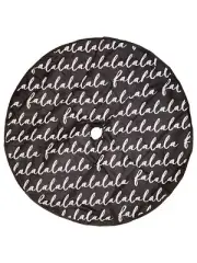 48 inch Black Silky Screen Print FaLaLa Christmas Holiday Tree Skirt Decoration