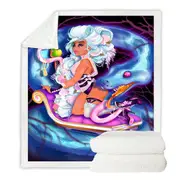 Dark Background Sexy Woman the Charming Snake Throw Blanket